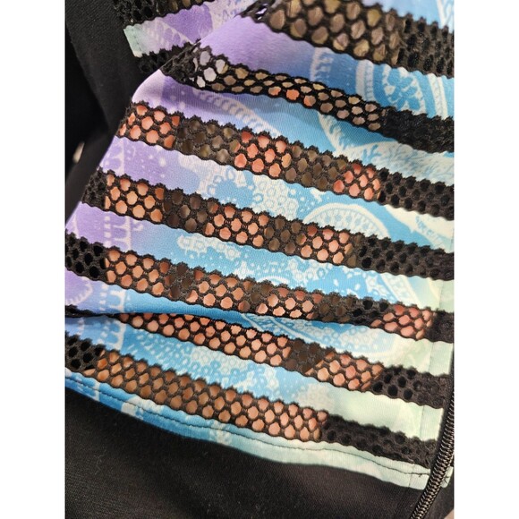 KSD Women's XL Toni Morgan Multicolor Fishnet Long Slv Zip Up Jacket Sweatshirt - Picture 2 of 8